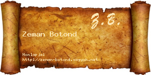 Zeman Botond névjegykártya